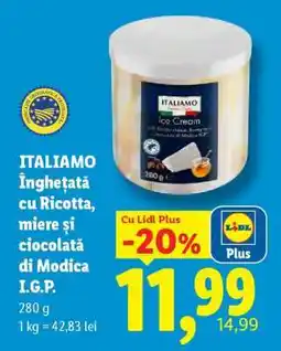 Lidl ITALIAMO Înghețată cu Ricotta, miere și ciocolată di Modica I.G.P Ofertă