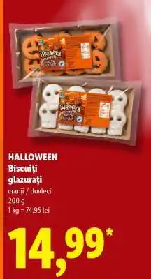 Lidl HALLOWEEN Biscuiți glazurați Ofertă
