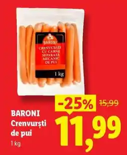 Lidl BARONI Crenvurști de pui Ofertă