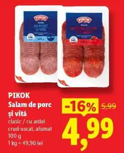 Lidl Pikok Salam de porc și vită Ofertă
