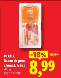 Lidl PIKOK Bacon de porc, afumat, feliat Ofertă