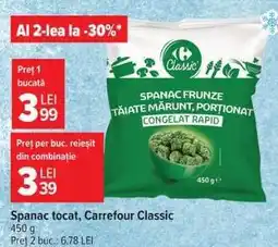 Carrefour Spanac tocat, Carrefour Classic Ofertă