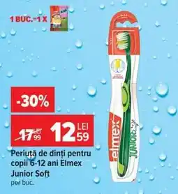 Carrefour Periuță de dinți pentru copii 6-12 ani Elmex Junior Soft Ofertă