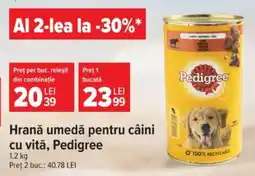 Carrefour Hrană umedă pentru câini cu vită Pedigree Ofertă