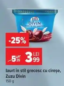 Carrefour Iaurt în stil grecesc cu cireșe, Zuzu Divin Ofertă