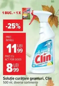 Carrefour Soluție curățare geamuri, Clin Ofertă
