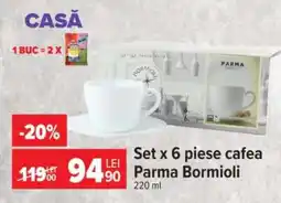 Carrefour Set x 6 piese cafea Parma Bormioli Ofertă