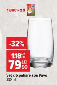 Carrefour Set x 6 pahare apă Pavo Ofertă