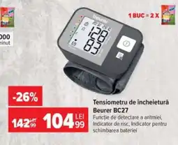 Carrefour Tensiometru de încheietură Beurer BC27 Ofertă
