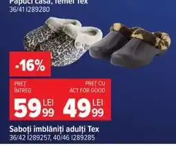 Carrefour Saboti îmblăniți adulți Tex Ofertă