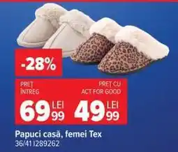 Carrefour Papuci casă, femei Tex Ofertă