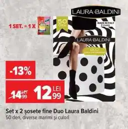 Carrefour Set x 2 șosete fine Duo Laura Baldini Ofertă