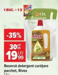 Carrefour Rezervă detergent curățare parchet, Rivex Ofertă