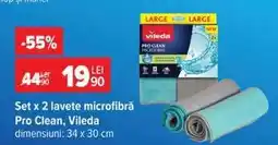Carrefour Set x 2 lavete microfibră Pro Clean, Vileda Ofertă