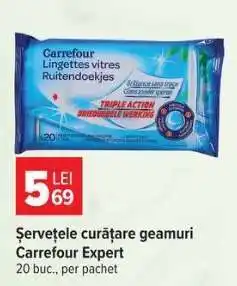 Carrefour Șervețele curățare geamuri, Carrefour Expert Ofertă