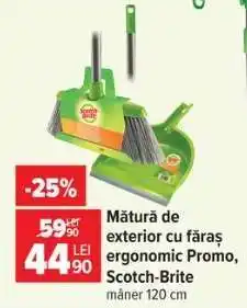 Carrefour Mătură de exterior cu făraș ergonomic Promo, Scotch-Brite Ofertă