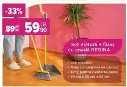 Carrefour Set mătură + făraș cu coadă Regina Ofertă