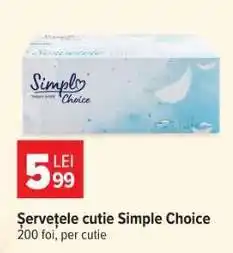 Carrefour Șervețele cutie Simple Choice Ofertă