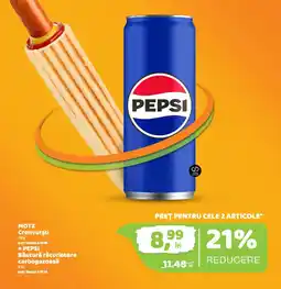 La Doi Pasi Motz crenvurști + pepsi Ofertă