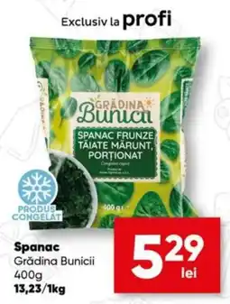 PROFI Grădina Bunicii spanac frunze tăiate mărunț, porționat Ofertă
