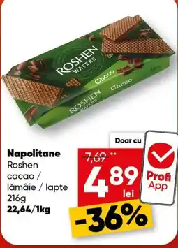 PROFI Roshen napolitane cacao / lămâie / lapte Ofertă