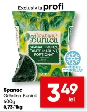 Grădina Bunicii spanac frunze tăiate mărunț, porționat