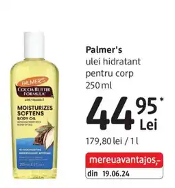 DM Palmer's ulei hidratant pentru corp Ofertă