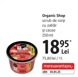 DM Organic Shop scrub de corp cu zahăr și cacao Ofertă