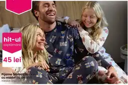 Pepco Pijama bărbați din velur cu model cu ursuleți mânecă lungă Ofertă