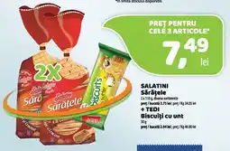 La Doi Pasi Salatini Sărătele+ Tedi Biscuiti cu unt Ofertă