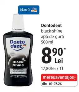 DM Dontodent black shine apă de gură Ofertă