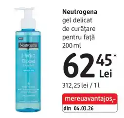 DM Neutrogena gel delicat de curățare pentru față Ofertă