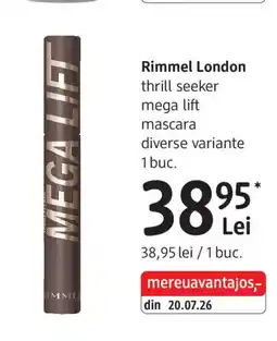 DM Rimmel London thrill seeker mega lift mascara Ofertă