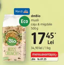 DM dmBio musli caju & migdale Ofertă