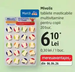 DM Mivolis tablete masticabile multivitamine pentru copii Ofertă