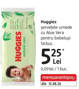 DM Huggies șervețele umede cu Aloe Vera pentru bebeluși Ofertă