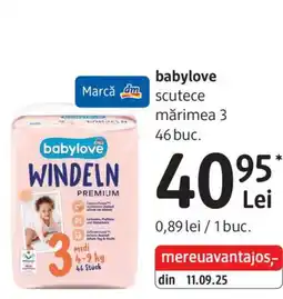 DM babylove scutece Ofertă