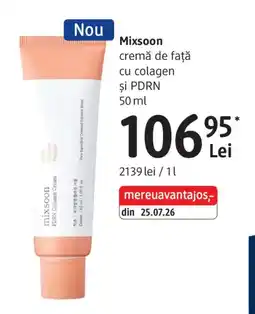 DM Mixsoon cremă de față cu colagen și PDRN Ofertă