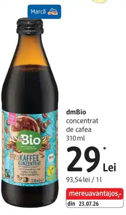 DM dmBio concentrat de cafea Ofertă