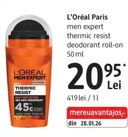DM L'oreal paris men expert thermic resist deodorant roll-on Ofertă