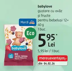DM babylove gustare cu ovaz si fructe Ofertă