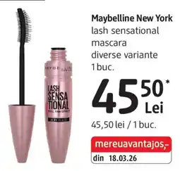 DM Maybelline New York lash sensational mascara Ofertă