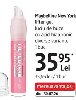 DM Maybelline lifter gel luciu de buze cu acid hialuronic Ofertă