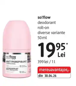 DM so!flow deodorant roll-on Ofertă