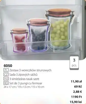 Set de 3 pungi cu fermoar