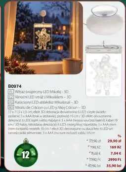 BetterStyle Vitrailu de Crăciun cu LED și Moș Crăciun-3D Ofertă