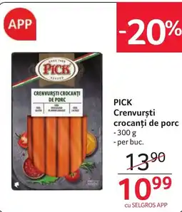 Selgros Pick crenvurști crocanți de porc Ofertă