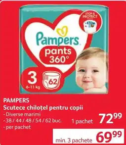Selgros Pampers scutece chiloțel pentru copii Ofertă