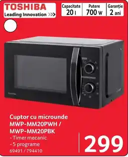 Selgros Toshiba Cuptor cu microunde MWP-MM20PWH / MWP-MM20PBK Ofertă