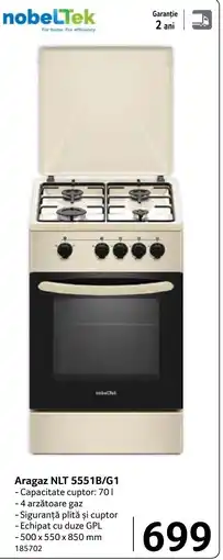 Selgros nobelTek Aragaz NLT 5551B/G1 Ofertă